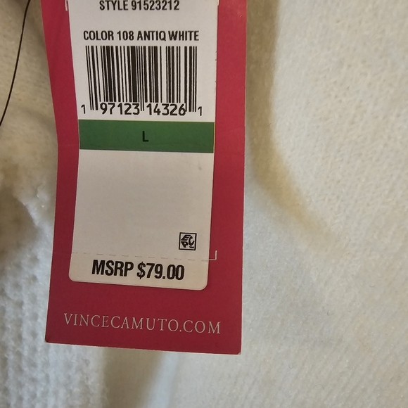 NWT Vince Camuto White Women's Sweater Size‎ Large - Picture 10 of 10